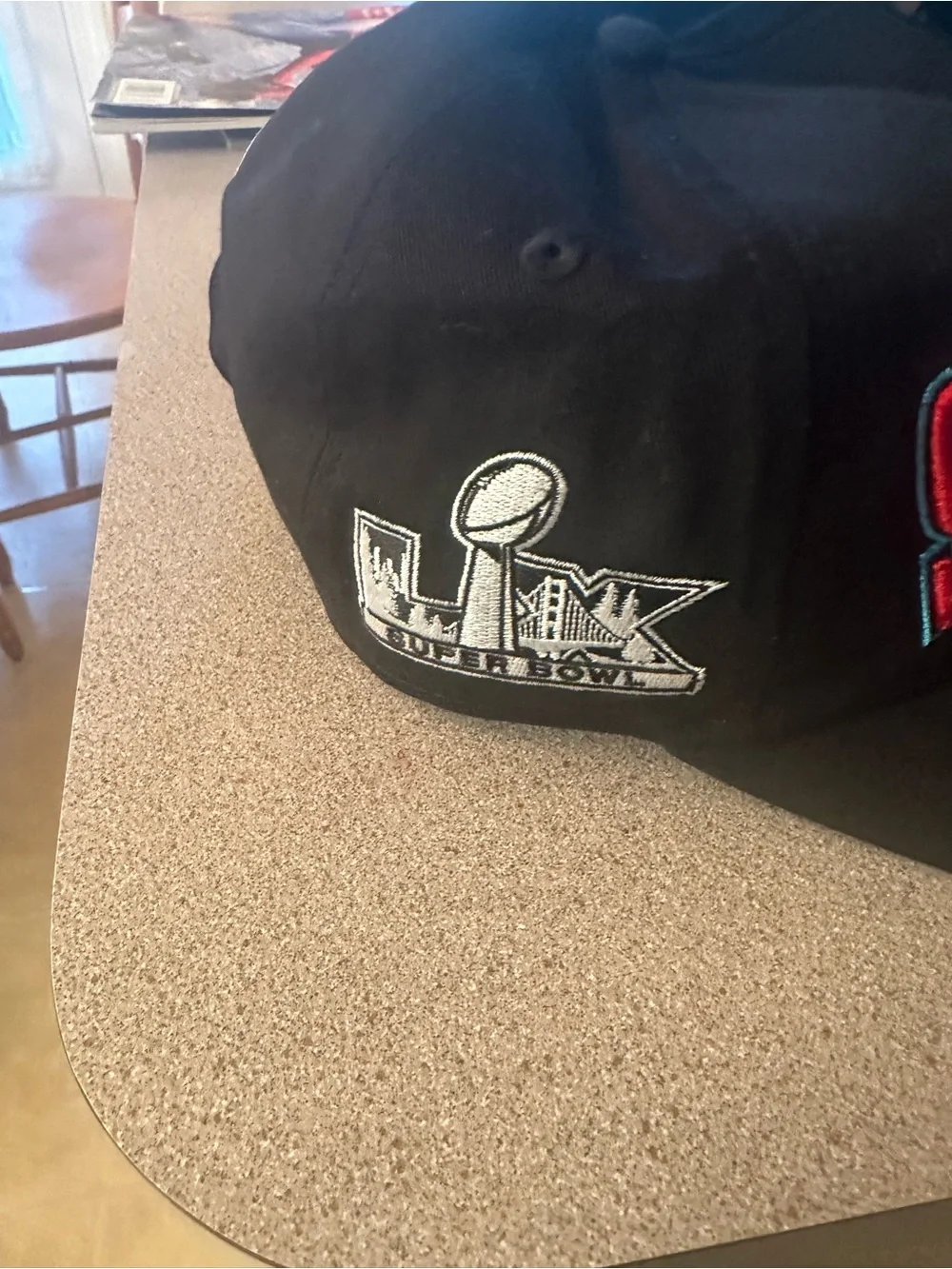 New Bad Bunny Super Bowl Era Black Cap with Red & Blue 'SUPER TAZÓN' Embroidery
